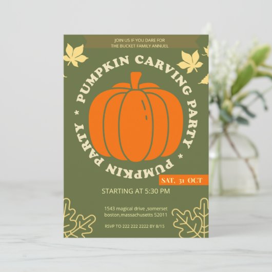 毎年恒例のカボチャ彫りおもしろいの準備！ 招待状 (スタンド正面)