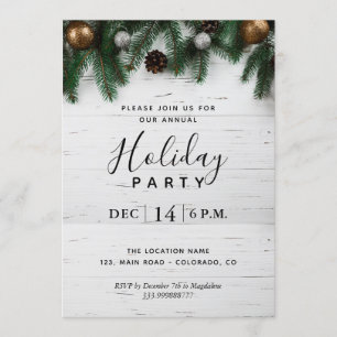 毎年恒例のクリスマス·パーティーの素朴招待 招待状