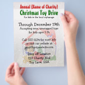 毎年恒例のチャリティクリスマストイのドライブ子犬の漫画 チラシ (手)