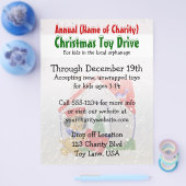 毎年恒例のチャリティクリスマストイのドライブ子犬の漫画 チラシ (シングル)