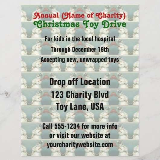 毎年恒例のチャリティクリスマストイドライブ雪だるまパターン チラシ (正面)