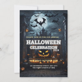 毎年恒例の家族のためのカボチャ彫りパーティー ハロウィン招待状 招待状