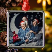 毎年恒例の家族の写真と名前メリークリスマス メタルオーナメント