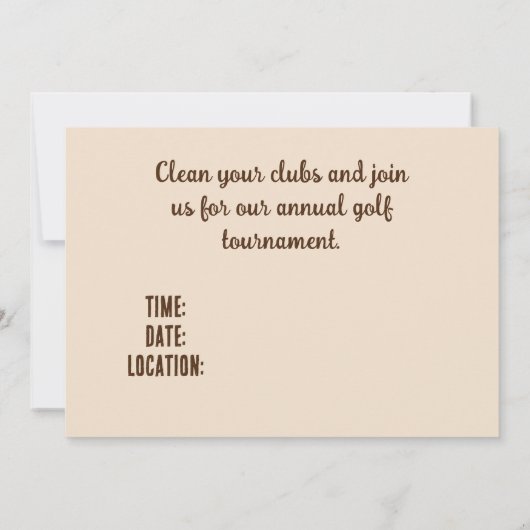 毎年恒例の家族懇親会フェザーゴルフトーナメント 招待状 (裏面)