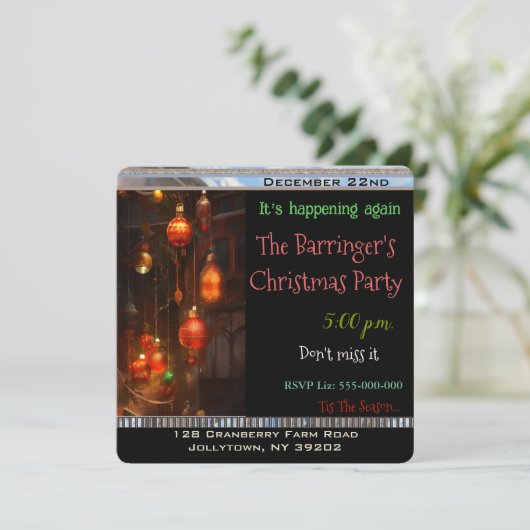 毎年恒例の暖かいグローのクリスマスパーティー 招待状 (スタンド正面)