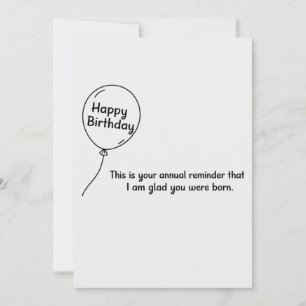 毎年恒例の誕生日お知らせ Funny Birthday 招待状