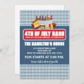 毎年恒例の7月4日パーティー招待状 招待状 (正面/裏面)