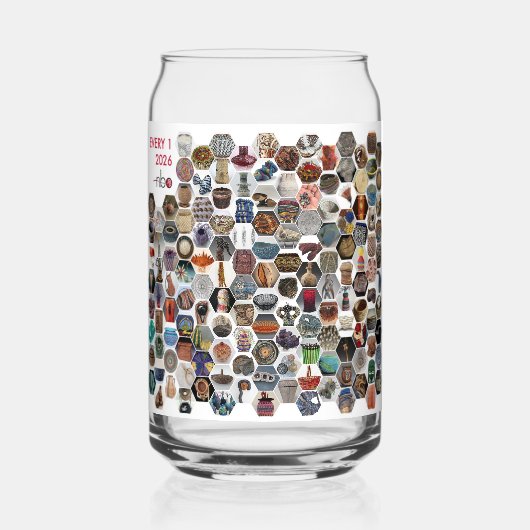 毎年1月2026年ガラス ガラス缶 (正面)