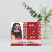 毎年〜の赤いホワイトレースの卒業発表 招待状 (スタンド正面)