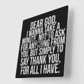 毎感謝してい分の神 – 正方形の壁時計 スクエア壁時計 (傾斜)