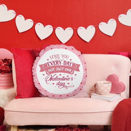 毎日あなたを愛する単なる1日のハート ラウンドクッション