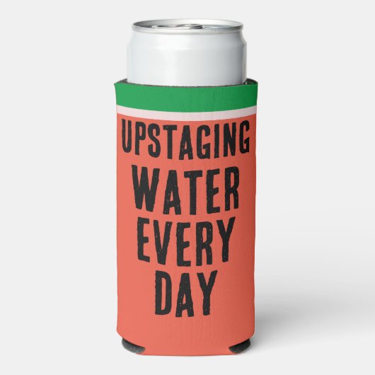 毎日おもしろいの水スイカの夏をアップステージング スリム缶クーラー (Seltzer裏面)