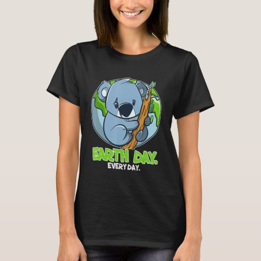 毎日かわいい惑星とコアラ Tシャツ (正面)