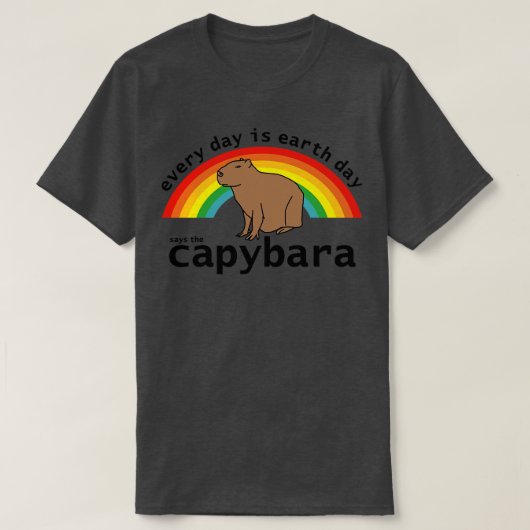 毎日がアースデイにキャピバラが言われる Tシャツ (デザイン正面)