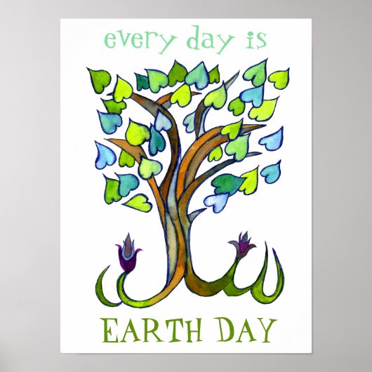 毎日がアースデイの木救のハートアート ポスター (正面)