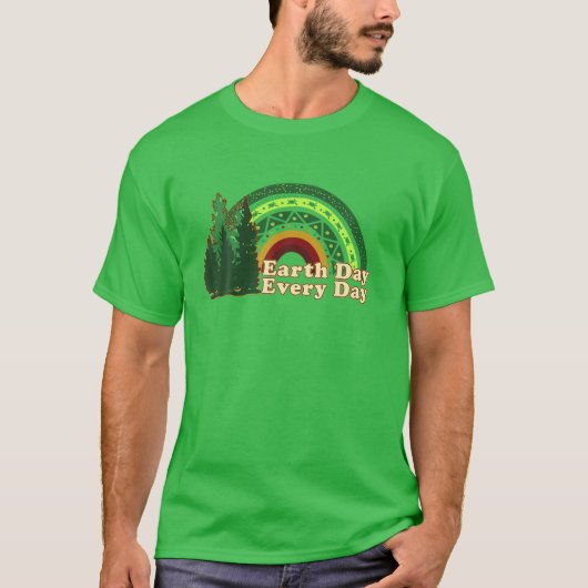 毎日がアースデイ 虹の松のデザイン Tシャツ (正面)