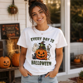毎日がハロウィン かわいい魔女 カボチャ Tシャツ