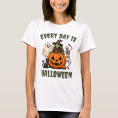 毎日がハロウィン かわいい魔女 カボチャ Tシャツ (正面)