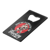 毎日がホッケー素晴らしの日だ クレジットカード栓抜き (正面アングル)