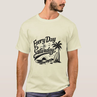 毎日が土曜日 レトロ ビーチ バケーション ヴァイブス Tシャツ
