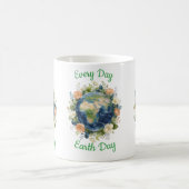 毎日が地球の日 フローラルリース Earth コーヒーマグカップ (中央)