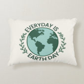 毎日が地球の日 - ヴィンテージグリーン地球愛好家 アクセントクッション (正面)
