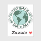 毎日が地球の日 - ヴィンテージグリーン地球愛好家 シール (シート)