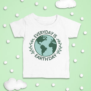 毎日が地球の日 - ヴィンテージグリーン地球愛好家 ベビーTシャツ