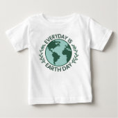 毎日が地球の日 - ヴィンテージグリーン地球愛好家 ベビーTシャツ (正面)