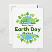 毎日が地球の日 |地球の日 ポストカード (正面/裏面)