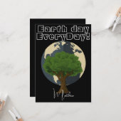 毎日が地球の日、環境に優しい生活を、洗練されたアートサイエンス カード (正面/裏面インサイチュ)