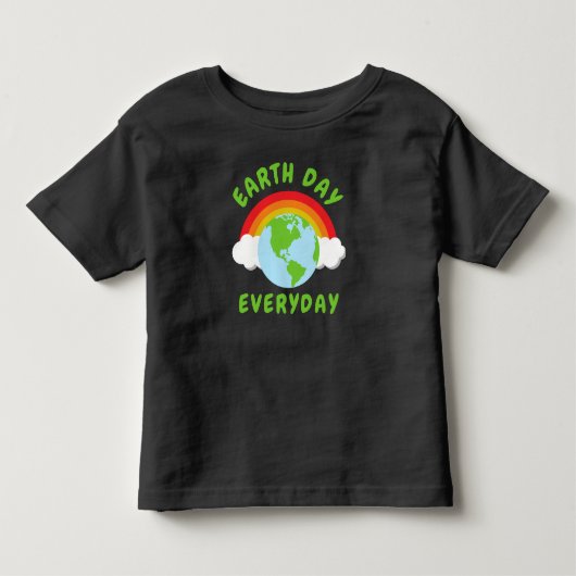 毎日が地球の日 虹 トドラーTシャツ (正面)
