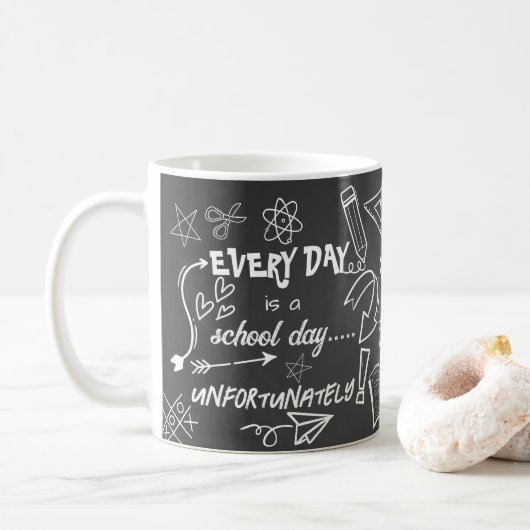 毎日が学校の日 楽しい先生に感謝 コーヒーマグカップ (ドーナツ)
