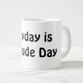 毎日が感謝の日ミニマルやる気を起こさせるリスト ジャンボコーヒーマグカップ (正面右)