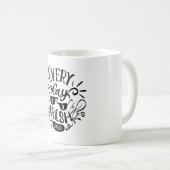 毎日が新しいスタートやる気を起こさせるレタリング コーヒーマグカップ (正面右)