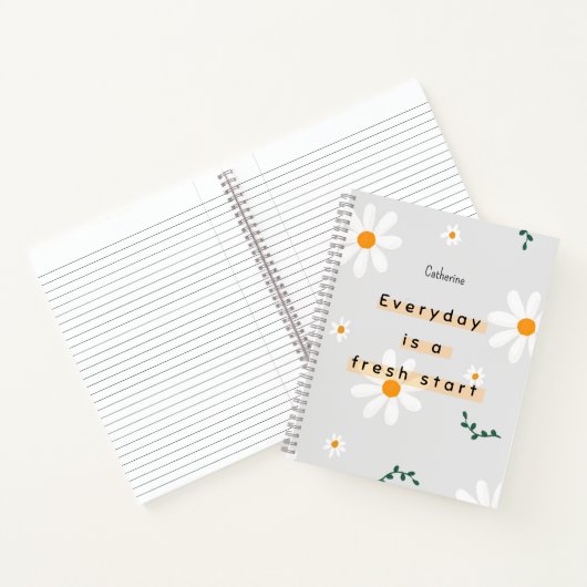 毎日が新しいスタートやる気を起こさせる引用文名 ノートブック (内部)