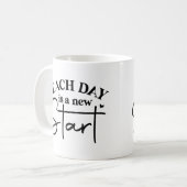 毎日が新しいスタートマやる気を起こさせるグ コーヒーマグカップ (正面左)