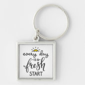 毎日が新しいスタート感動的引用文アート キーホルダー (正面)