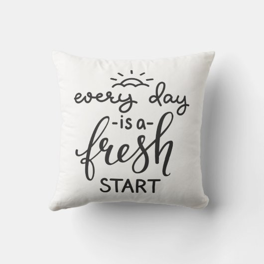 毎日が新しいスタート感動的引用文アート クッション (裏面)