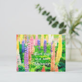 毎日が新しい初めのルカラフルピヌの花 ポストカード (スタンド正面)