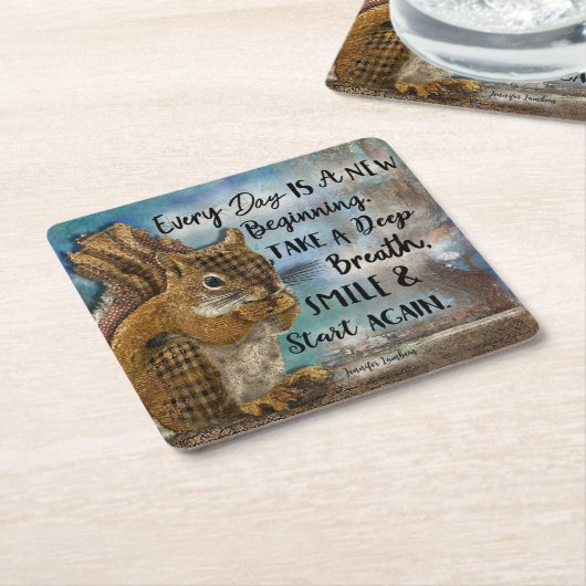 毎日が新しい始まりだ スクエアペーパーコースター (アングル)