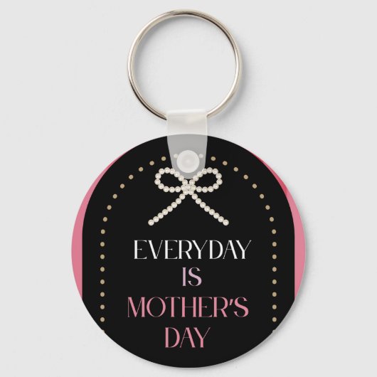 毎日が母の日 エレガンス ピンク リボン キーチェーン (正面)