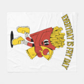 毎日が炒る日 フリースブランケット (正面(横))