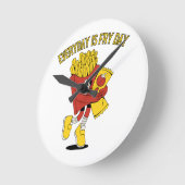 毎日が炒る日 ラウンド壁時計 (傾斜)