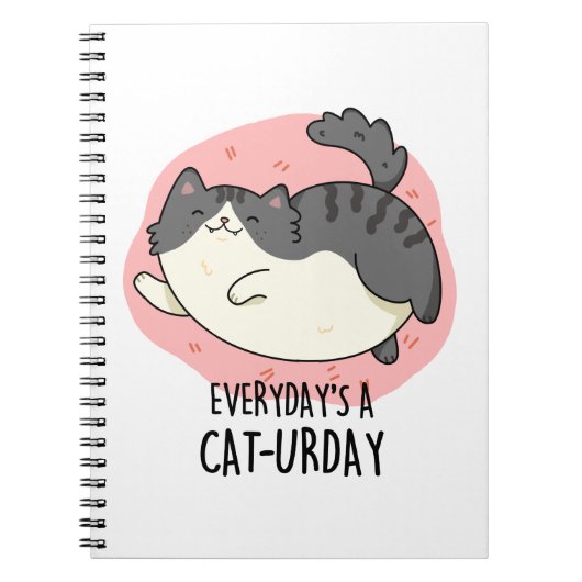 毎日が猫の日 面白い猫のダジャレ ノートブック (正面)