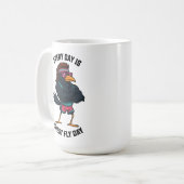 毎日が胸部フライの日 - 面白いカラスのトレーニング コーヒーマグカップ (正面左)