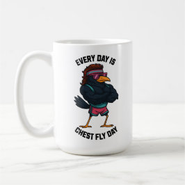 毎日が胸部フライの日 - 面白いカラスのトレーニング コーヒーマグカップ