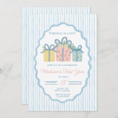 毎日が贈り物 ファーストバースデー グランミレニアル 招待状 (正面/裏面)