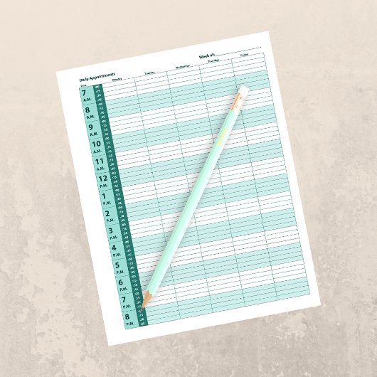 毎日のアポイントメントスケジュール |ミントグリーン
