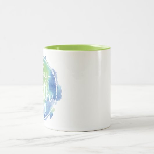 毎日のアースデーのマグを作って下さい ツートーンマグカップ (中央)